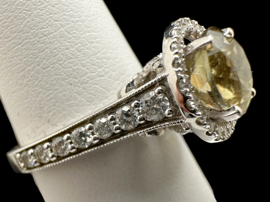 14K Gold Zultanite Ring Set With 60 Round Brilliant Diamonds Est. .75cttw Set With 2.32ct Diaspore (Zultanite) Size 7 5.4g Estimated Fair Market Value $2,000 Retail Value $6,000 [Photo 2]