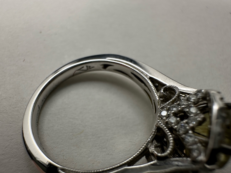 14K Gold Zultanite Ring Set With 60 Round Brilliant Diamonds Est. .75cttw Set With 2.32ct Diaspore (Zultanite) Size 7 5.4g Estimated Fair Market Value $2,000 Retail Value $6,000 [Photo 20]