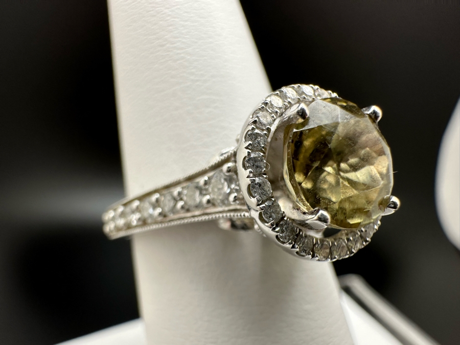 14K Gold Zultanite Ring Set With 60 Round Brilliant Diamonds Est. .75cttw Set With 2.32ct Diaspore (Zultanite) Size 7 5.4g Estimated Fair Market Value $2,000 Retail Value $6,000 [Photo 7]