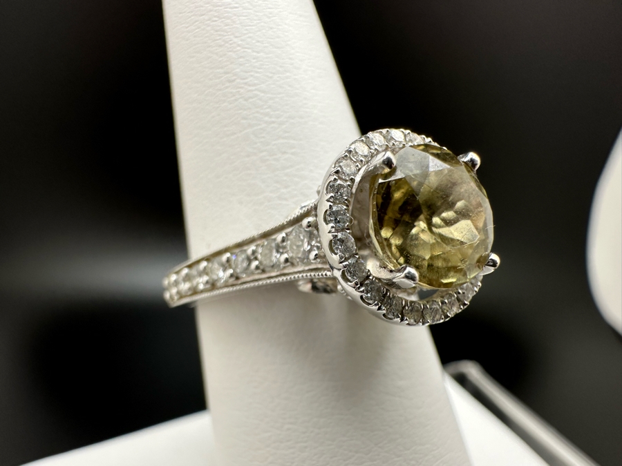 14K Gold Zultanite Ring Set With 60 Round Brilliant Diamonds Est. .75cttw Set With 2.32ct Diaspore (Zultanite) Size 7 5.4g Estimated Fair Market Value $2,000 Retail Value $6,000 [Photo 6]