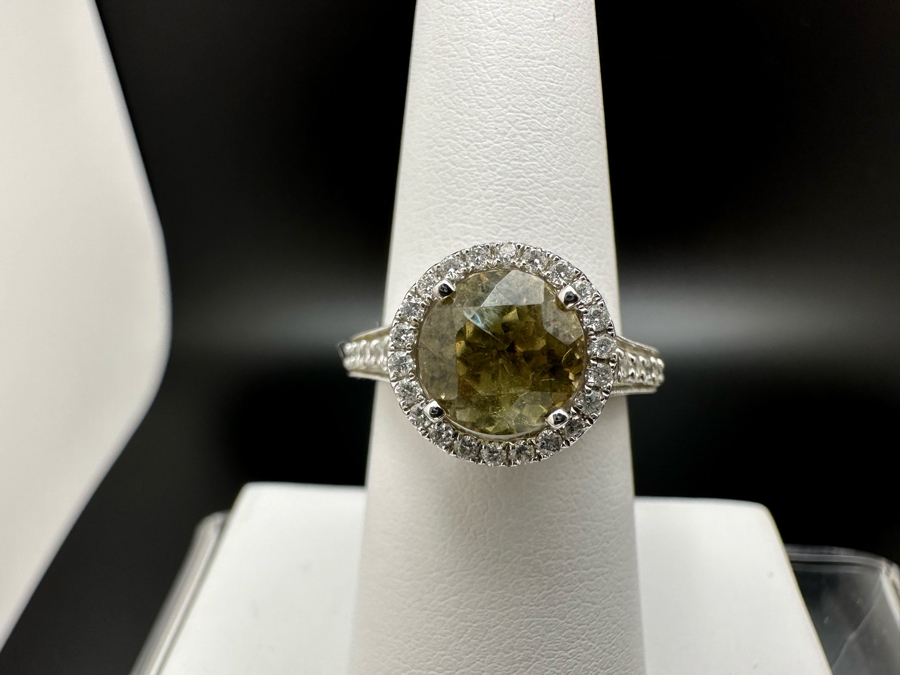 14K Gold Zultanite Ring Set With 60 Round Brilliant Diamonds Est. .75cttw Set With 2.32ct Diaspore (Zultanite) Size 7 5.4g Estimated Fair Market Value $2,000 Retail Value $6,000 [Photo 5]