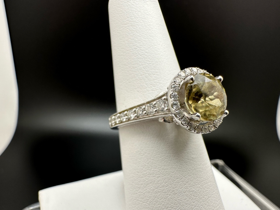 14K Gold Zultanite Ring Set With 60 Round Brilliant Diamonds Est. .75cttw Set With 2.32ct Diaspore (Zultanite) Size 7 5.4g Estimated Fair Market Value $2,000 Retail Value $6,000 [Photo 8]