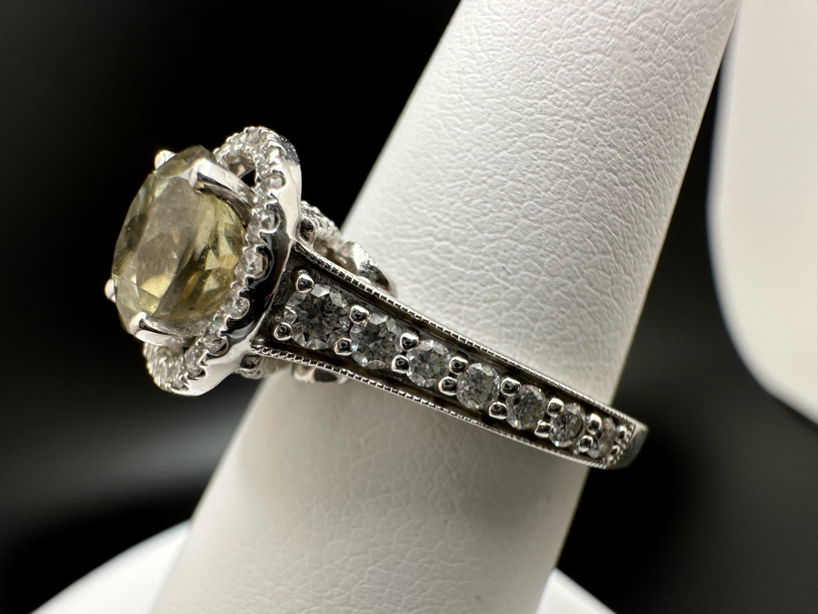 14K Gold Zultanite Ring Set With 60 Round Brilliant Diamonds Est. .75cttw Set With 2.32ct Diaspore (Zultanite) Size 7 5.4g Estimated Fair Market Value $2,000 Retail Value $6,000 [Photo 16]