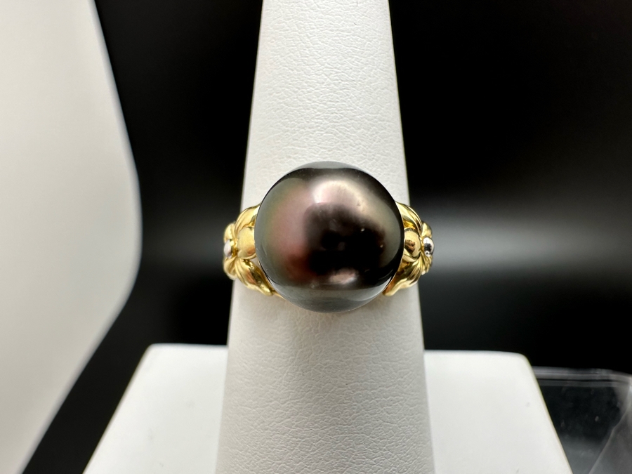 14K Gold Black Pearl Ring 4.4g Size 7.25 Estimated Fair Market Value $500 Retail $1,500 [Photo 3]