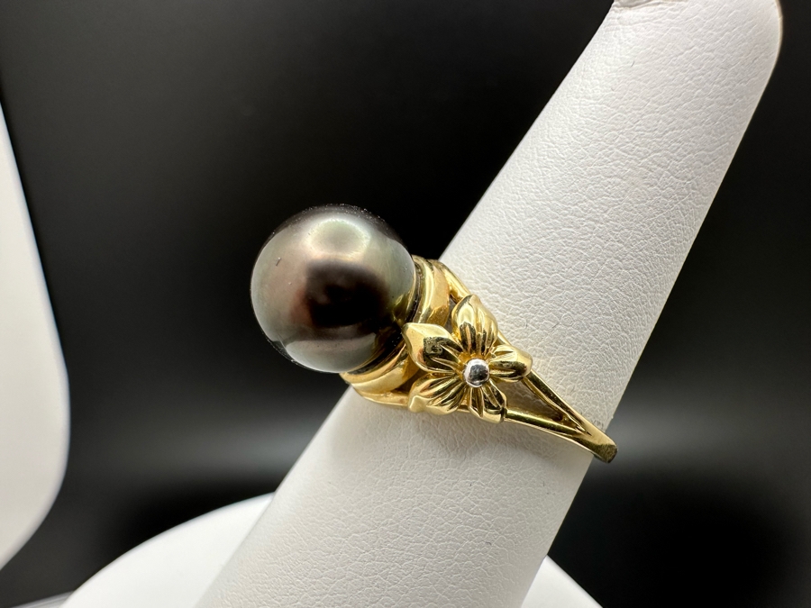 14K Gold Black Pearl Ring 4.4g Size 7.25 Estimated Fair Market Value $500 Retail $1,500 [Photo 7]