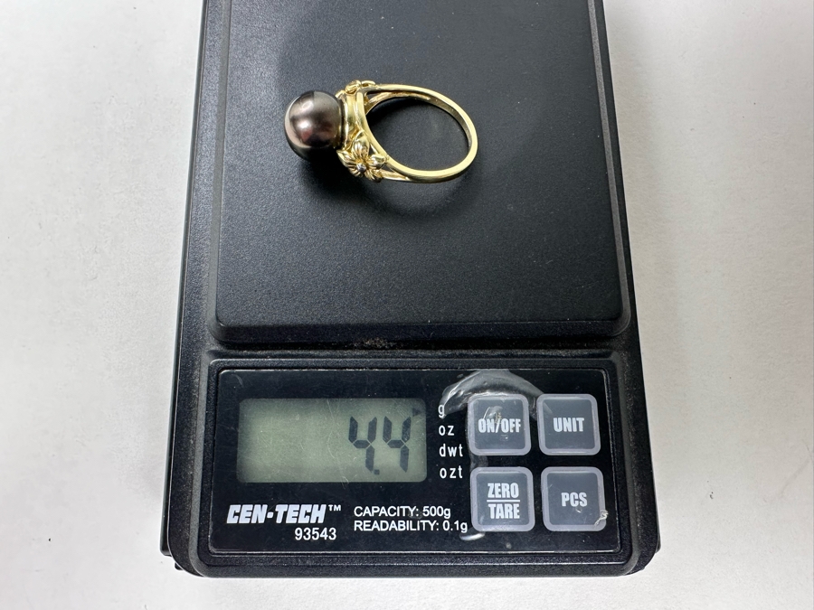 14K Gold Black Pearl Ring 4.4g Size 7.25 Estimated Fair Market Value $500 Retail $1,500 [Photo 12]