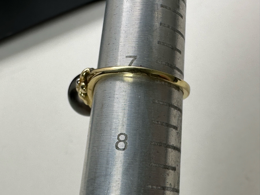 14K Gold Black Pearl Ring 4.4g Size 7.25 Estimated Fair Market Value $500 Retail $1,500 [Photo 11]