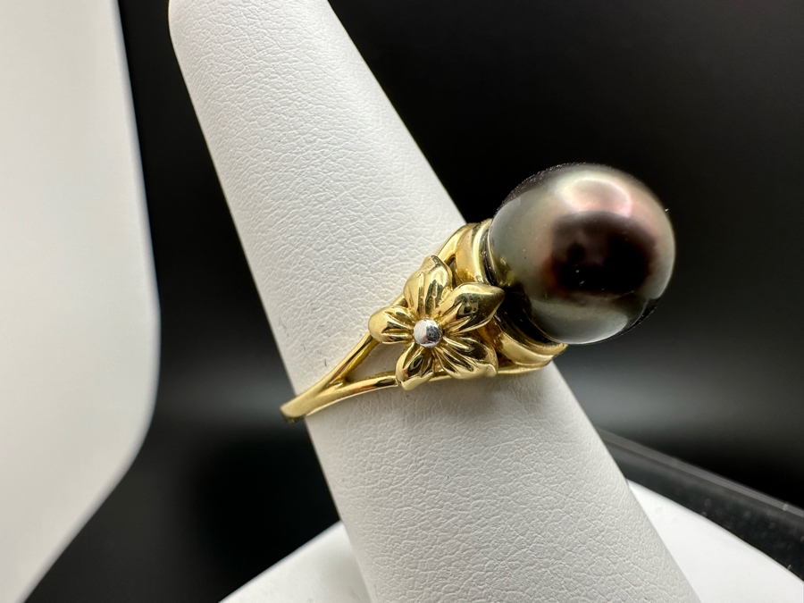 14K Gold Black Pearl Ring 4.4g Size 7.25 Estimated Fair Market Value $500 Retail $1,500 [Photo 5]