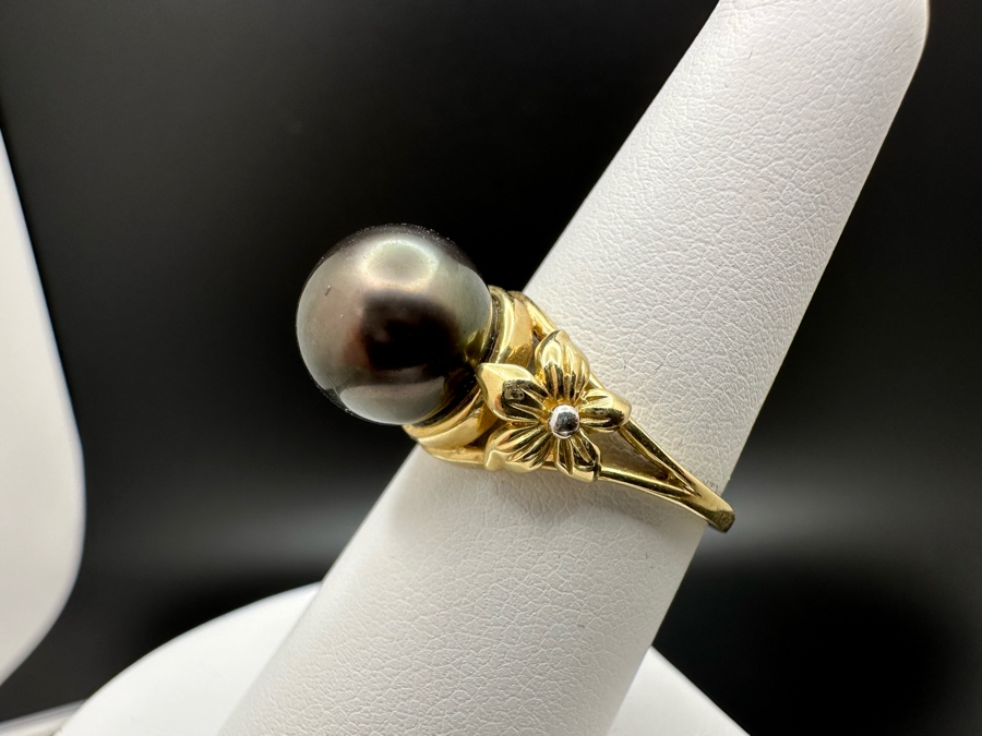 14K Gold Black Pearl Ring 4.4g Size 7.25 Estimated Fair Market Value $500 Retail $1,500 [Photo 6]