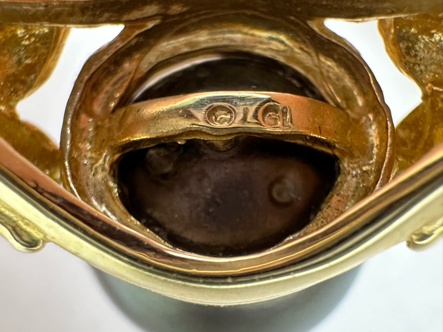 14K Gold Black Pearl Ring 4.4g Size 7.25 Estimated Fair Market Value $500 Retail $1,500 [Photo 10]