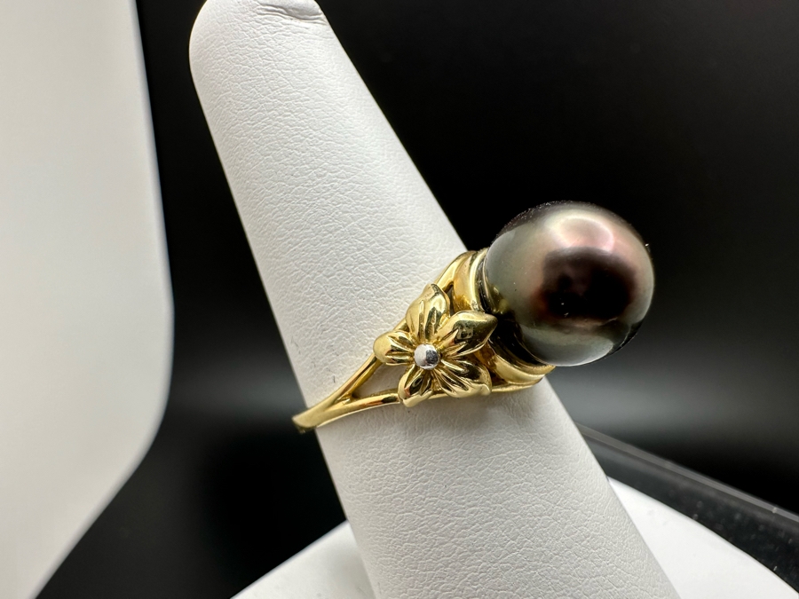 14K Gold Black Pearl Ring 4.4g Size 7.25 Estimated Fair Market Value $500 Retail $1,500 [Photo 4]