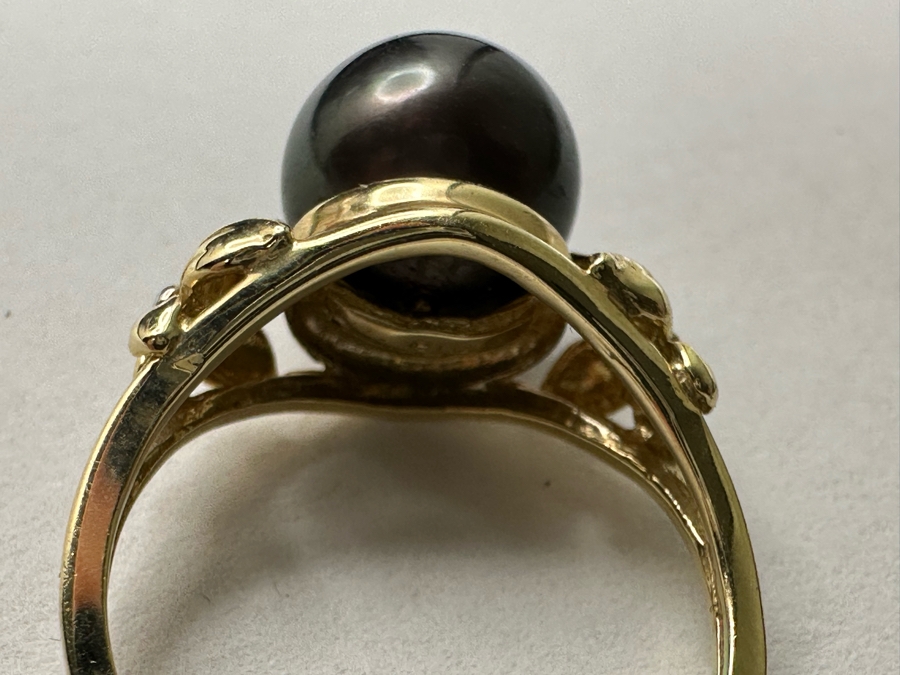 14K Gold Black Pearl Ring 4.4g Size 7.25 Estimated Fair Market Value $500 Retail $1,500 [Photo 9]