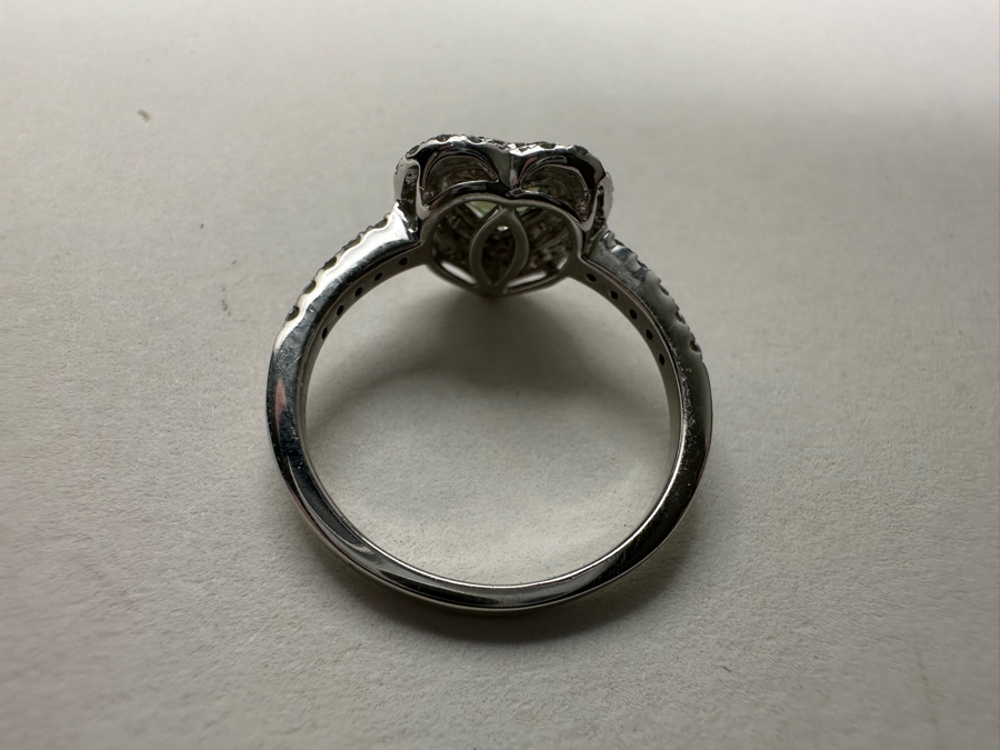 14K Gold Heart Shape Synthetic Alexanderite Ring Set With 52 Round Brilliant Diamonds Est. .40cttw Center Stone 6mm X 6mm Synthetic Alexanderite Est. 1cttw 3.1g Size 6.75 Estimated Fair Market Value $900 Retail Value $2,700 [Photo 11]