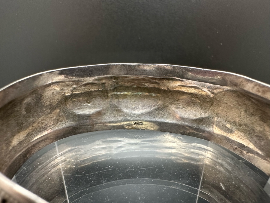 Vintage Sterling Silver Bangle Bracelet With Stones 2.5W 23.3g [Photo 7]