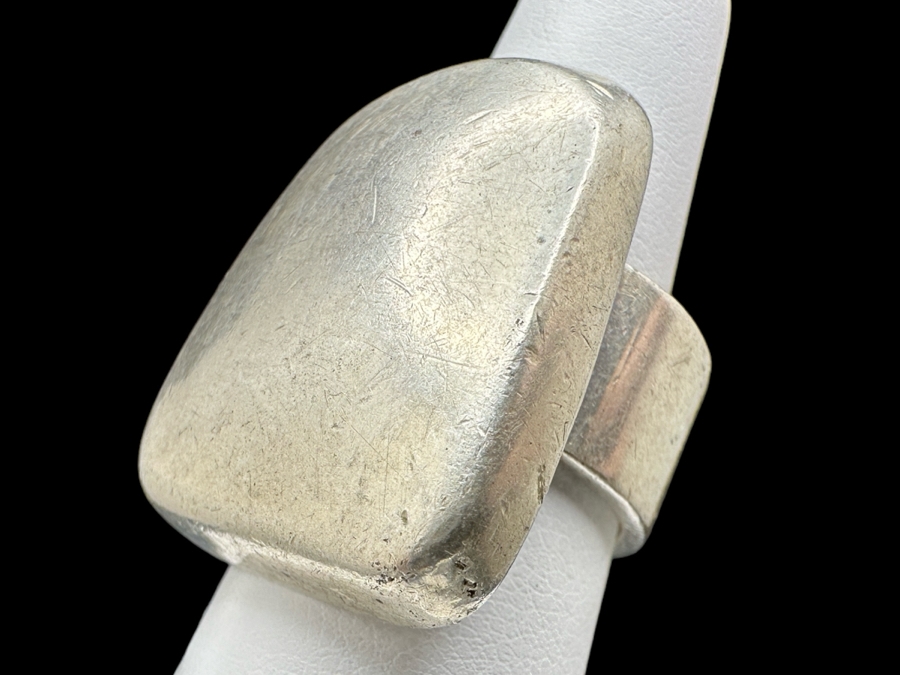 Sterling Silver Modernist Ring Size 7 16.3g