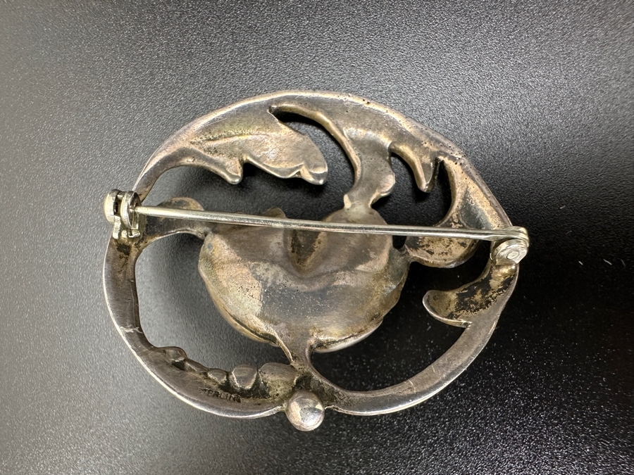Vintage Sterling Silver Brooch Pin 1.75W 14.1g [Photo 3]