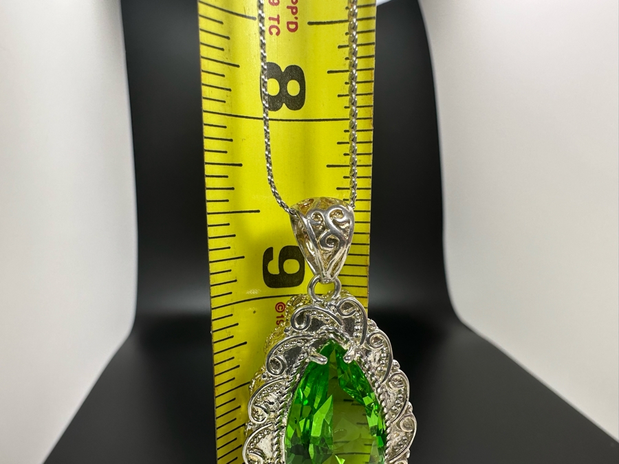 Sterling Silver Pendant With 17' Sterling Silver Necklace 13.8g [Photo 10]