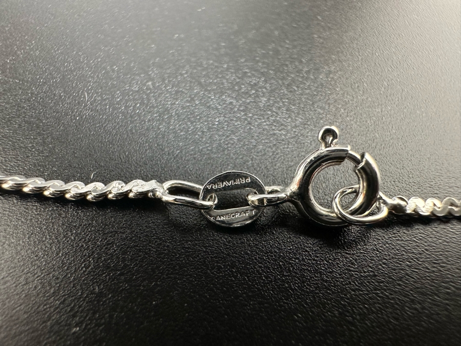 Sterling Silver Pendant With 17' Sterling Silver Necklace 13.8g [Photo 9]