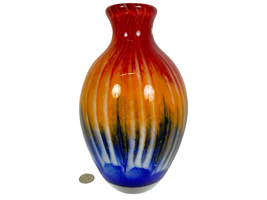 Art Glass Vase 10H