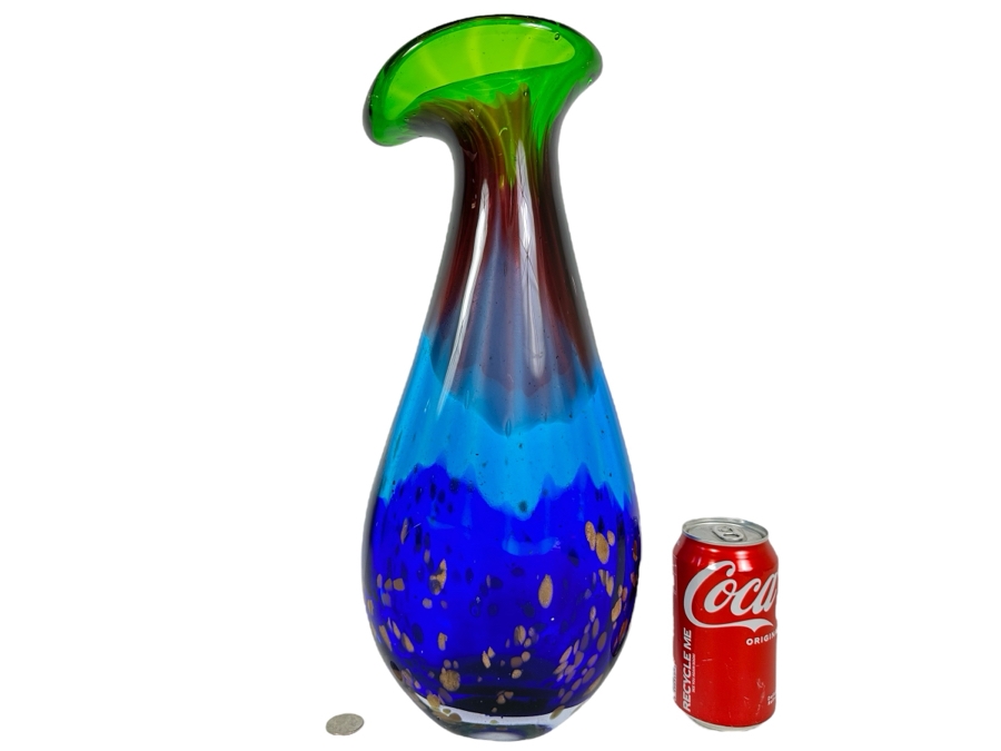 Murano Italian Art Glass Vase 17H