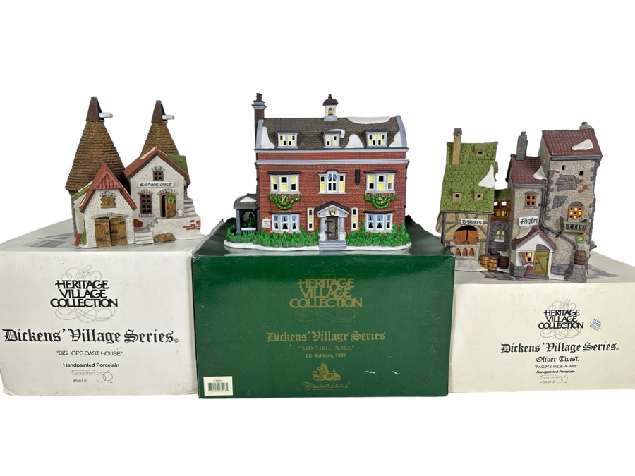 Set Of Three The Heritage Village Collection Dickens' Village Series Department 56 [Photo 1]