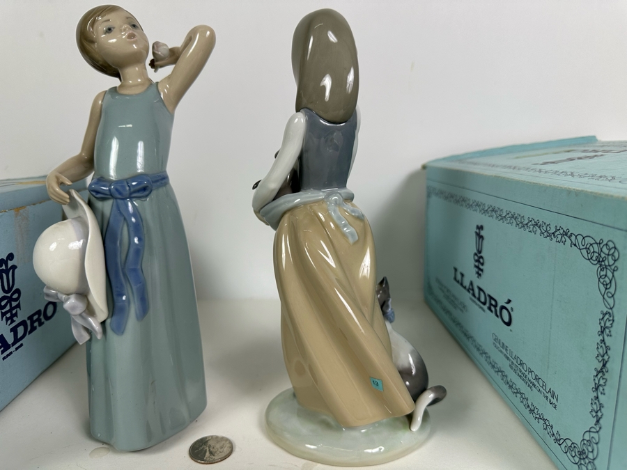 Pair Of Lladro Figurines With Boxes 10H [Photo 6]