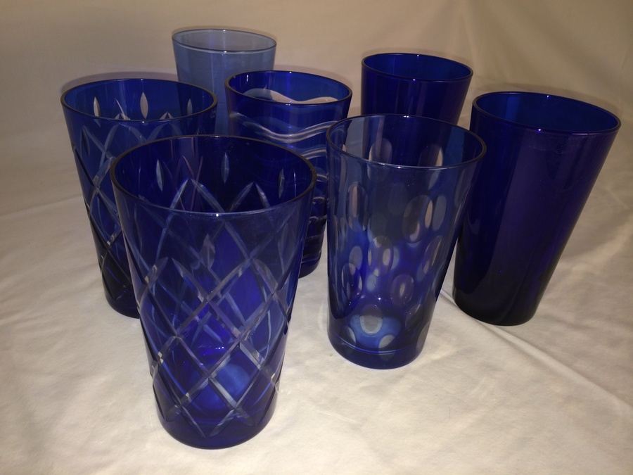 (7) Blue Glass Lot [Photo 2]