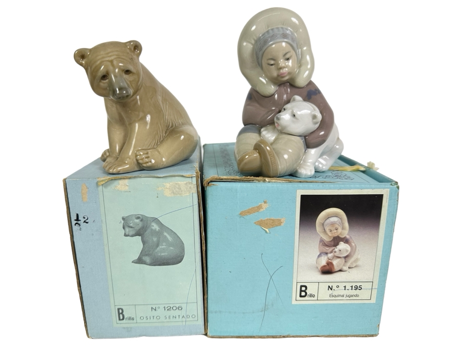 Pair Of Lladro Figurines With Boxes