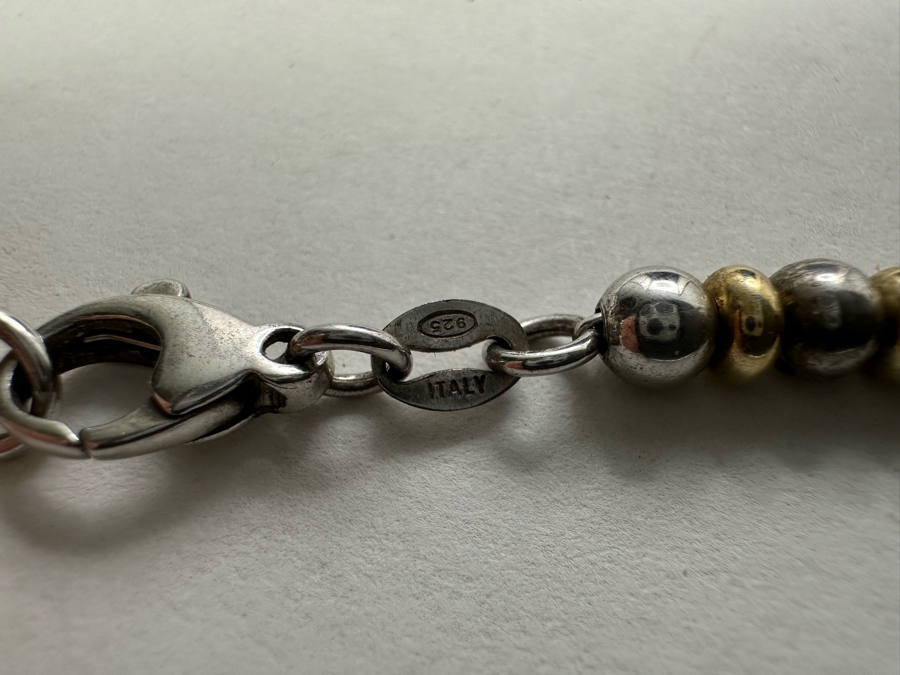 Sterling Silver Beaded 18' Necklace 21.6g [Photo 2]
