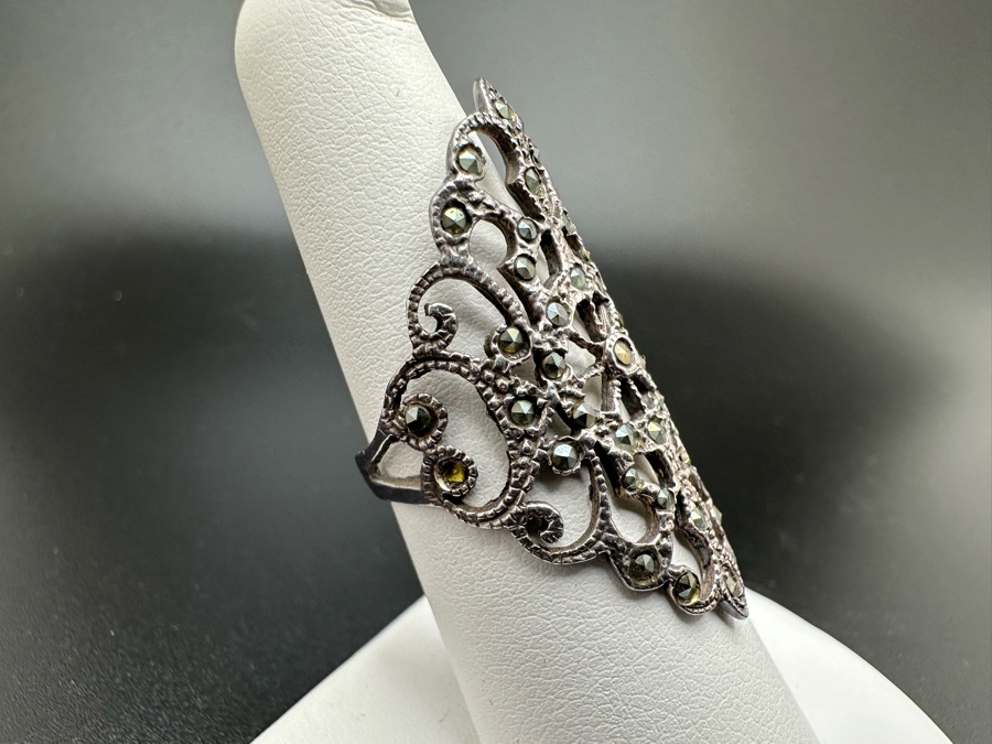 Vintage Sterling Silver Turquoise Ring Size 6 And Vintage Sterling Silver Ring Size 7 17.8g [Photo 7]