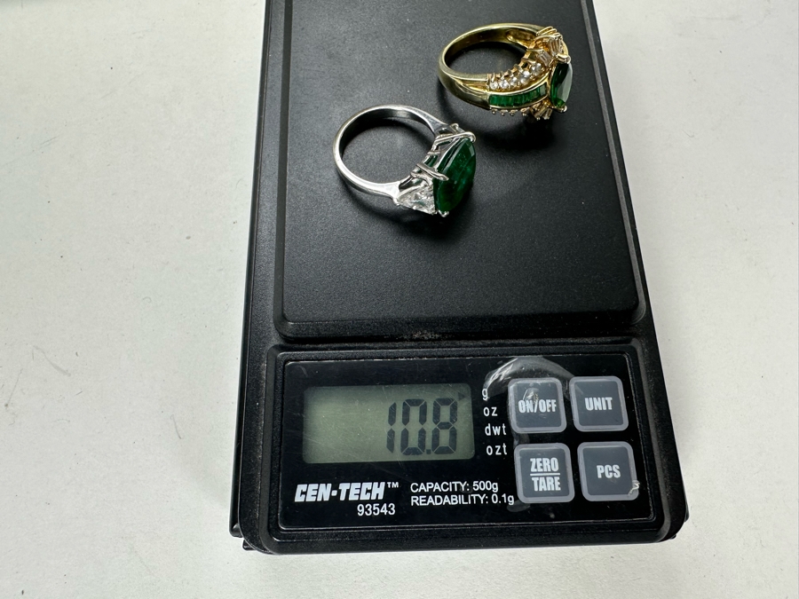 Pair Of Sterling Silver Rings Size 7 10.8g [Photo 17]