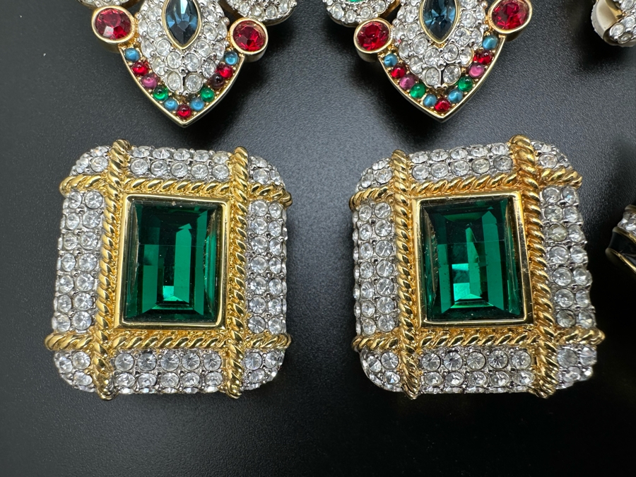 (4) Swarovski Crystal Clip-On Earrings [Photo 3]