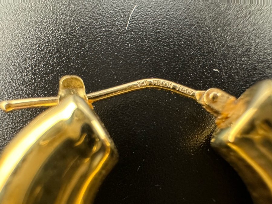 14K Gold Milor Italy Earrings 11.2g [Photo 3]