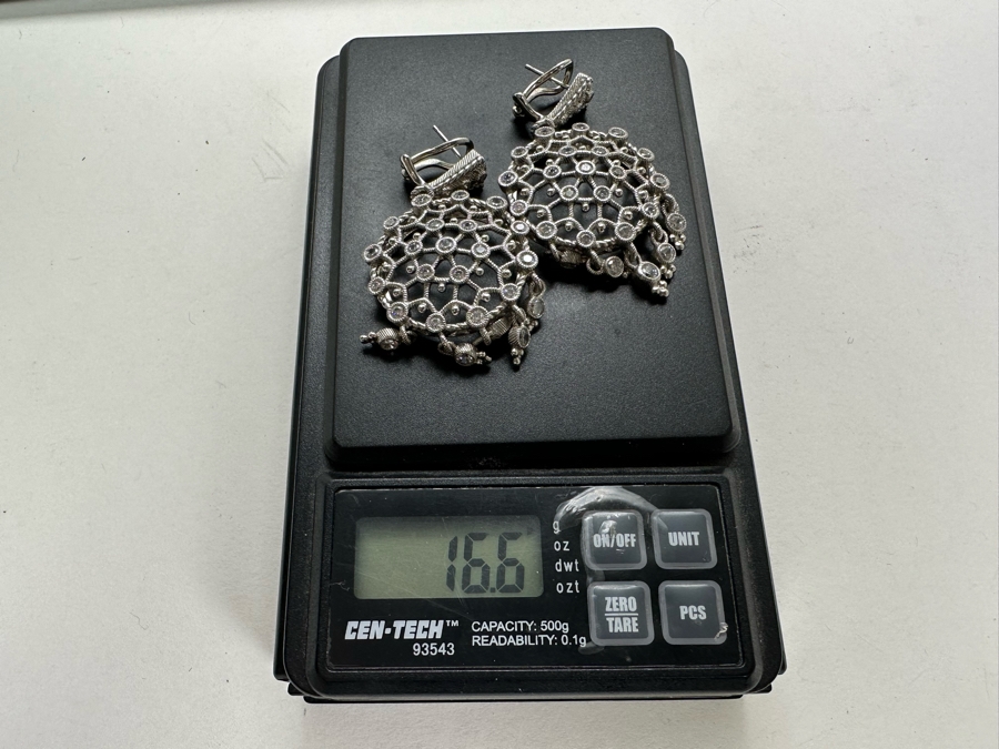 Judith Ripka Sterling Silver Earrings 16.6g [Photo 6]