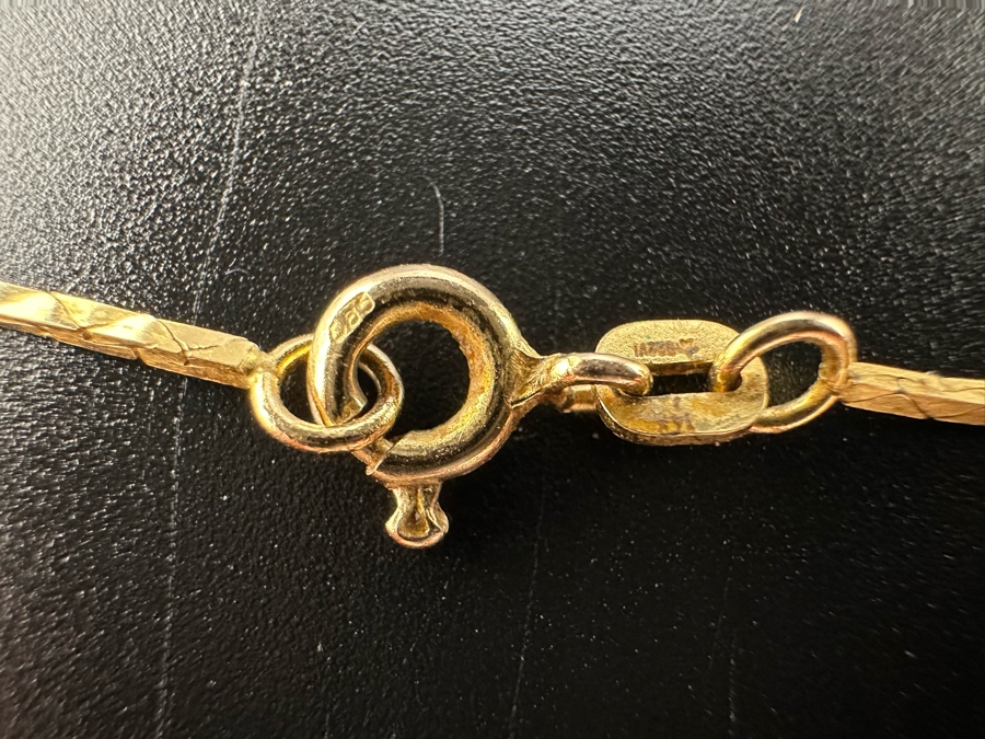 14K Gold Heart Pendant With Red Stone And 14K Gold 14' Necklace 3.7g [Photo 7]