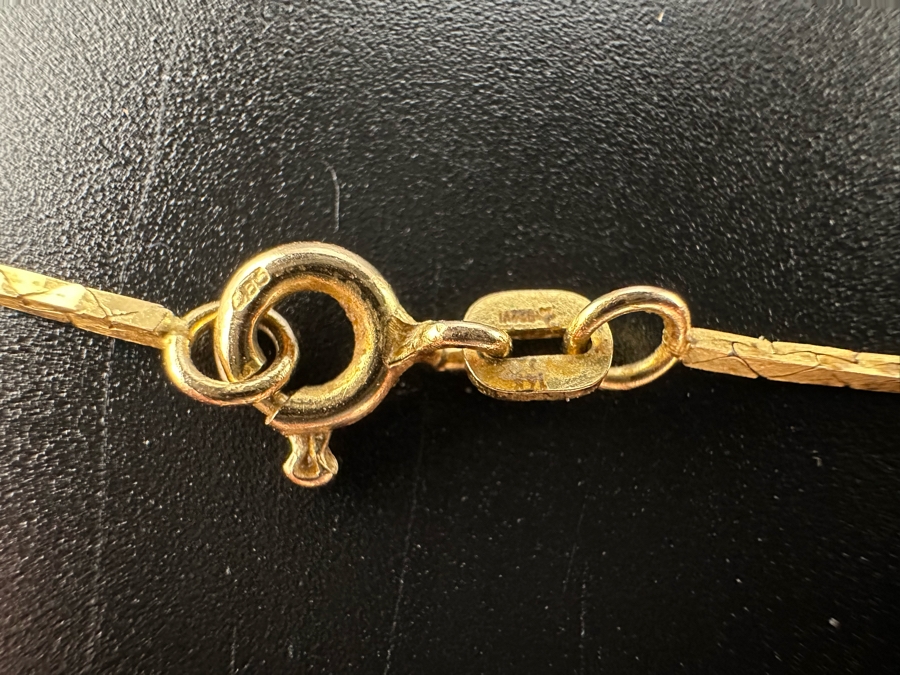 14K Gold Heart Pendant With Red Stone And 14K Gold 14' Necklace 3.7g [Photo 6]