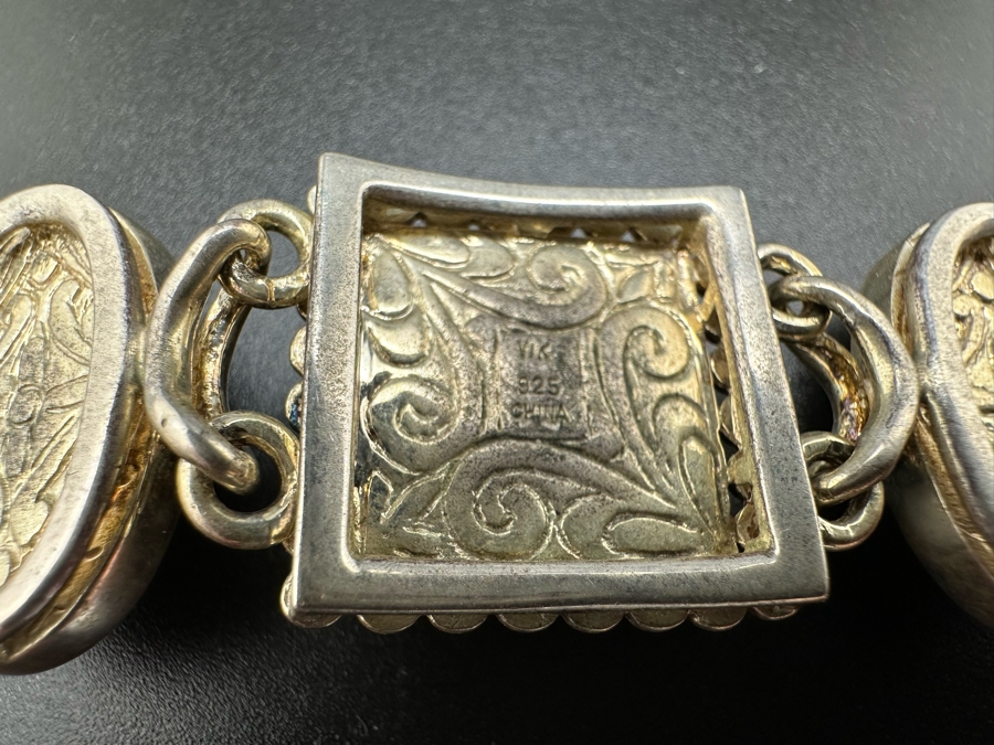 Sterling Silver 8' Bracelet With Stones 51.8g [Photo 7]