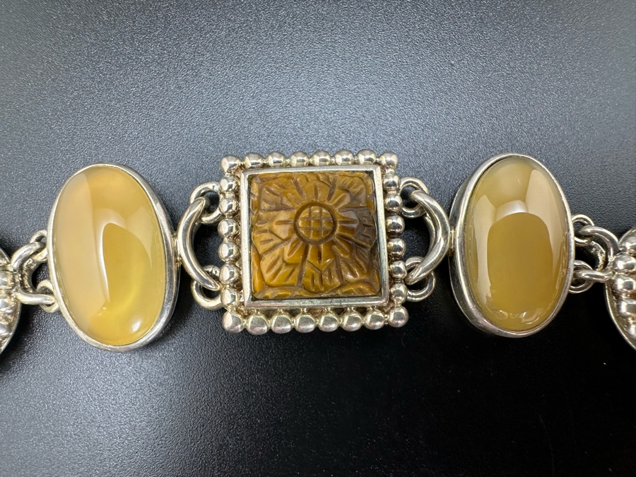 Sterling Silver 8' Bracelet With Stones 51.8g [Photo 2]