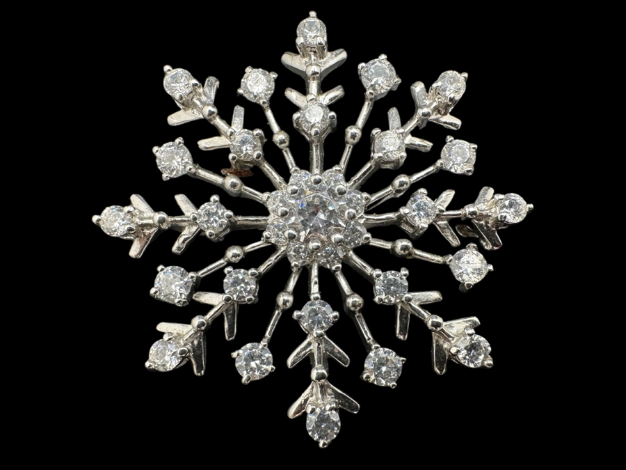 Sterling Silver Pendant / Brooch Pin With Matching Sterling Silver Earrings 20.3g [Photo 2]