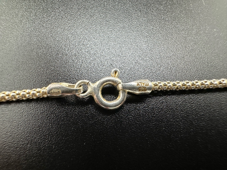 Sterling Silver Pendant With Sterling Silver 24' Italian Necklace 9.6g [Photo 6]