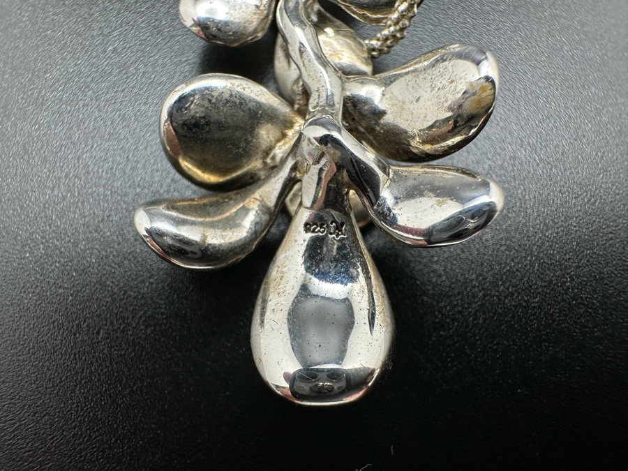 Sterling Silver Pendant With Sterling Silver 24' Italian Necklace 9.6g [Photo 5]