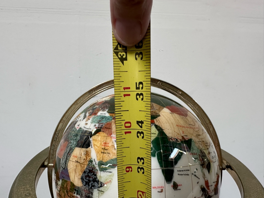 Inlaid Semi-Precious Stone Freestanding Globe 18W X 36H [Photo 10]