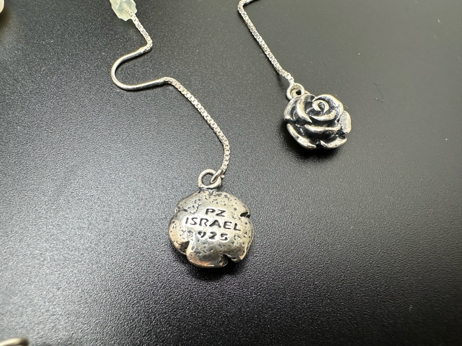 Ten Pairs Of Sterling Silver Earrings 28.3g [Photo 12]