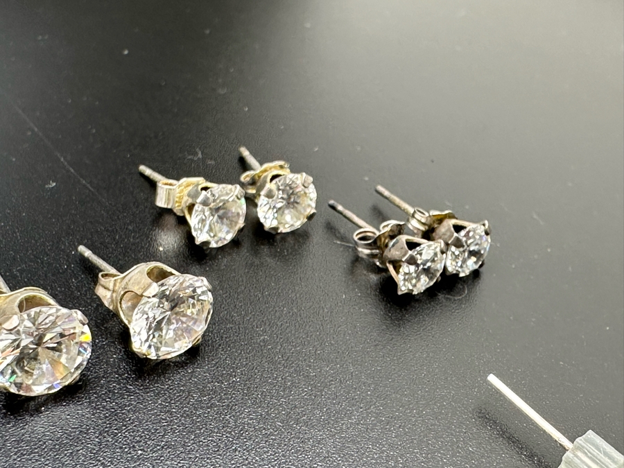 Ten Pairs Of Sterling Silver Earrings 28.3g [Photo 10]