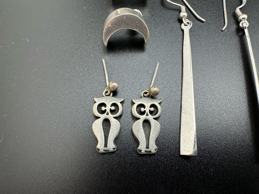 Ten Pairs Of Sterling Silver Earrings 28.3g [Photo 2]