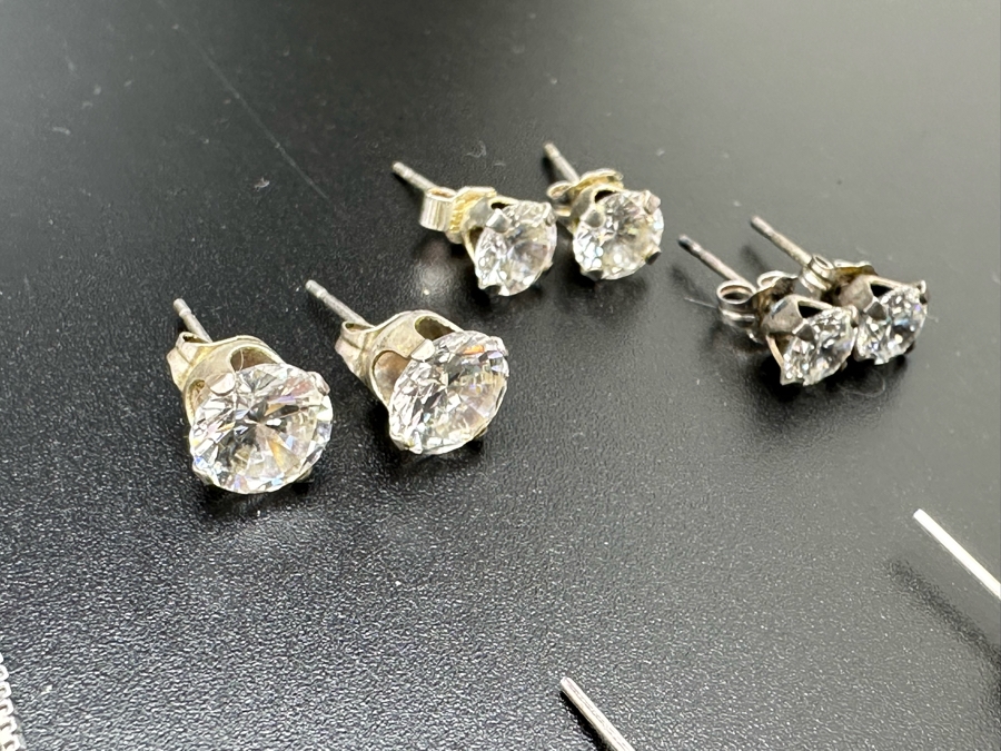 Ten Pairs Of Sterling Silver Earrings 28.3g [Photo 9]