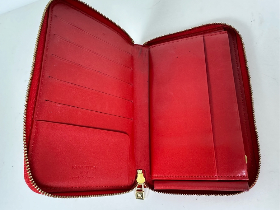 Louis Vuitton Monogram Vernis Eldridge Wallet Red 7W X 4.5H - See Photos For Cosmetic Issues [Photo 7]