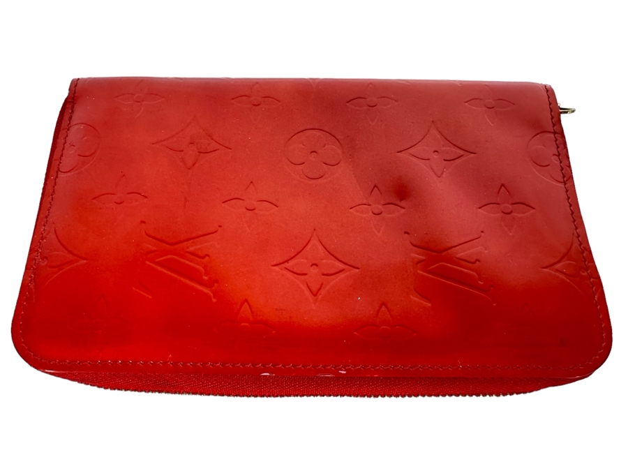 Louis Vuitton Monogram Vernis Eldridge Wallet Red 7W X 4.5H - See Photos For Cosmetic Issues [Photo 1]