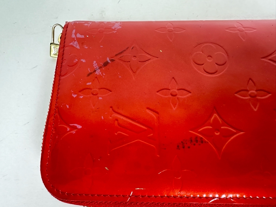 Louis Vuitton Monogram Vernis Eldridge Wallet Red 7W X 4.5H - See Photos For Cosmetic Issues [Photo 4]