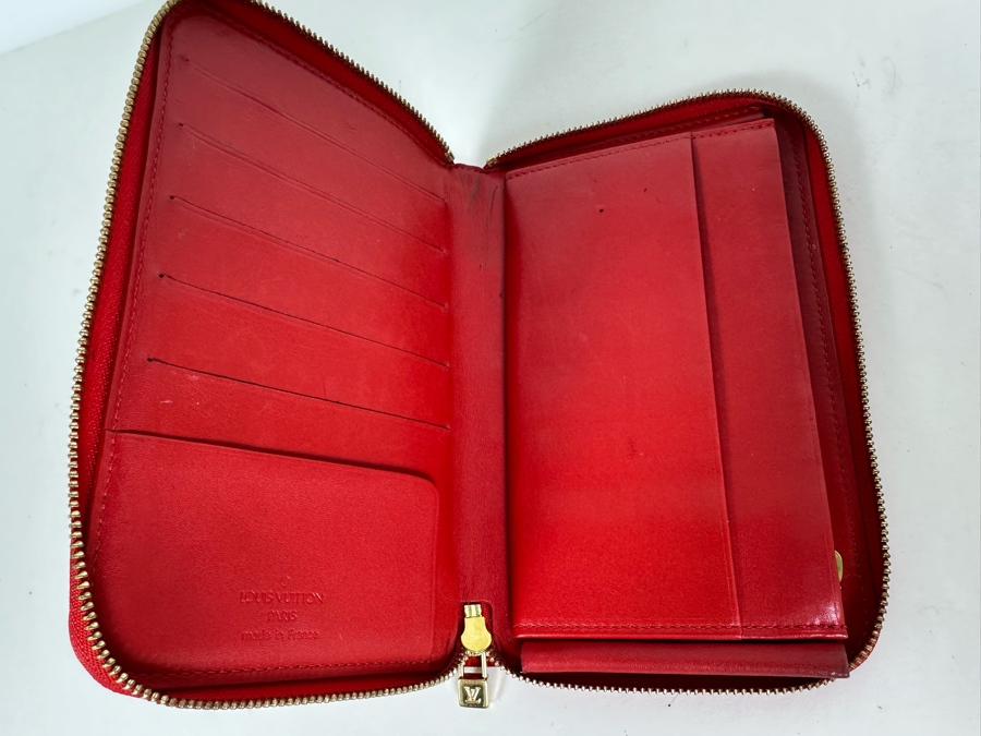 Louis Vuitton Monogram Vernis Eldridge Wallet Red 7W X 4.5H - See Photos For Cosmetic Issues [Photo 8]